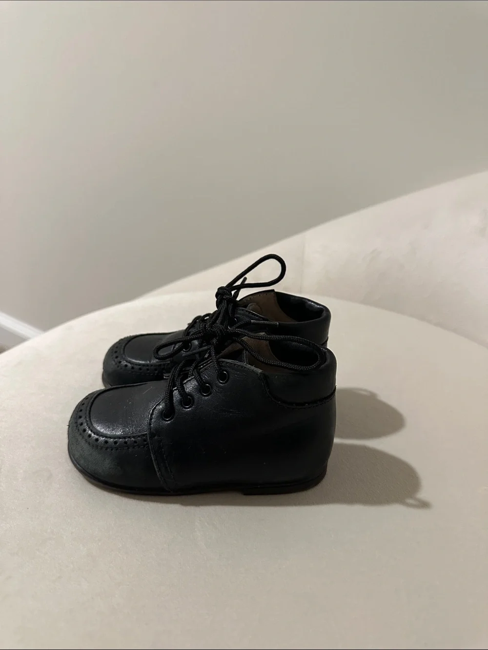 Classic Black Kids Lace-Up Dress Shoes